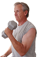 Seniors benefit from weight training.